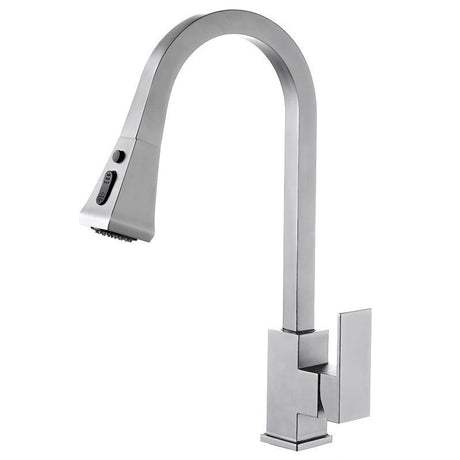 Dakota Sinks 15 7/8 Inch Single Hole Pull-Down Pre-Rinse Kitchen Faucet DSF-16KPO04BN Dakota Sinks Brushed Nickel