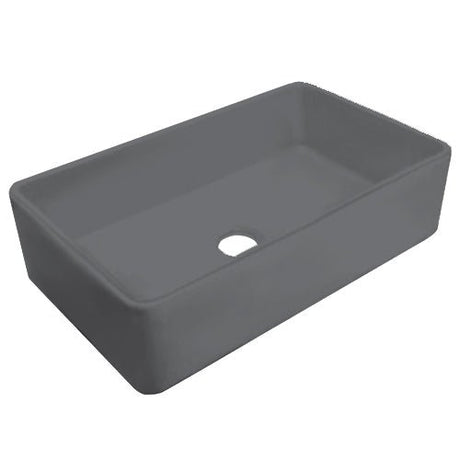 Dakota Sinks DSE-FCA3320 Signature Elements Series 33 1/8 Inch Fire Clay Single Bowl Reversible Apron Front Kitchen Sink DSE-FCA3320MGY Dakota Sinks Matte Grey