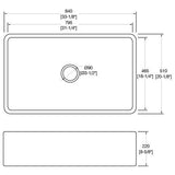 Dakota Sinks DSE-FCA3320 Signature Elements Series 33 1/8 Inch Fire Clay Single Bowl Reversible Apron Front Kitchen Sink Dakota Sinks