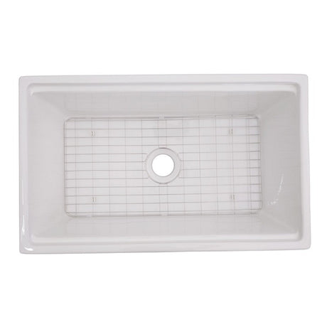 Dakota Sinks DSE-FCAL3320S Signature Elements Series 33 Inch Fire Clay Single Bowl Reversible Apron Front Kitchen Sink with Accessory Ledges Dakota Sinks