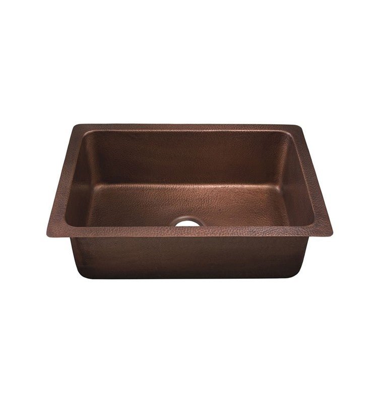 4 Inch Handmade Copper Single Bowl Undermount Kitchen Sink - Hammered Copper - Dakota Sinks