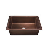 Dakota Sinks DSE-HC2318 Signature Elements Series 22 3/4 Inch Handmade Copper Single Bowl Undermount Kitchen Sink - Hammered Copper Dakota Sinks