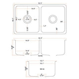 Dakota Sinks DSE-HC5050 Signature Elements Series 32 1/4 Inch 50/50 Handmade Copper Double Bowl Undermount Kitchen Sink - Hammered Copper Dakota Sinks