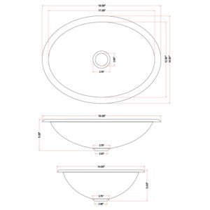 Dakota Sinks DSE-HCL1714 Signature Elements Series 19 Inch Single Bowl Under Mount Bathroom Sink - Handmade Copper Dakota Sinks