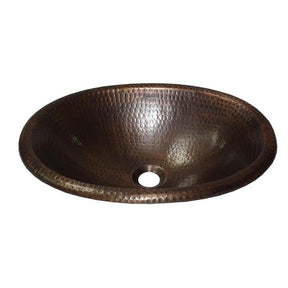 Dakota Sinks DSE-HCL1714 Signature Elements Series 19 Inch Single Bowl Under Mount Bathroom Sink - Handmade Copper Dakota Sinks