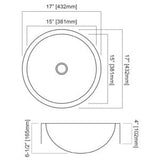 Dakota Sinks DSE-HCTM17R Signature Elements Series 17 Inch Single Bowl Round Top Mount Vessel Sink Dakota Sinks