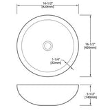 Dakota Sinks DSE-NSV00 Signature Elements Series 16 1/2 Inch Chiseled Polished Travertine Single Bowl Round Vessel Sink Dakota Sinks