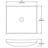 Dakota Sinks DSE-NSV02 Signature Elements Series 18 Inch Chiseled Polished Granite Curved Single Bowl Rectangle Bathroom Vessel Sink Dakota Sinks