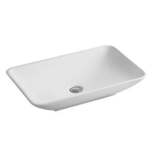 8 Inch Vitreous China Single Bowl Rectangle Bathroom Vessel Sink, White - Dakota Sinks
