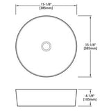 Dakota Sinks DSE-VCV01W Signature Elements Series 15 1/8 Inch Vitreous China Single Bowl Round Bathroom Vessel Sink, White Dakota Sinks