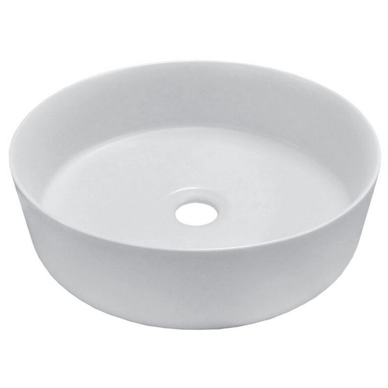 8 Inch Vitreous China Single Bowl Round Bathroom Vessel Sink, White - Dakota Sinks