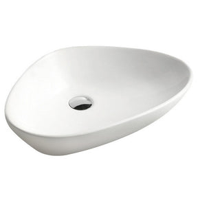 Dakota Sinks DSE-VCV02W Signature Elements Series 23 Inch Vitreous China Single Bowl Triangle Bathroom Vessel Sink, White Dakota Sinks