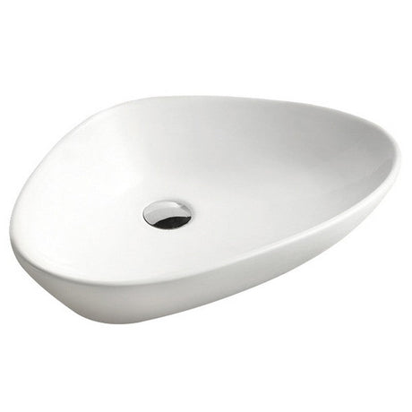 Dakota Sinks DSE-VCV02W Signature Elements Series 23 Inch Vitreous China Single Bowl Triangle Bathroom Vessel Sink, White Dakota Sinks