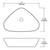 Dakota Sinks DSE-VCV02W Signature Elements Series 23 Inch Vitreous China Single Bowl Triangle Bathroom Vessel Sink, White Dakota Sinks