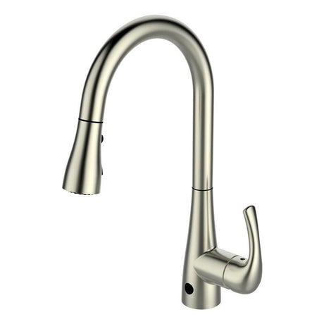 Dakota Sinks DSF-18KHF01 Signature 17 3/4 Inch Pull-Down Sensor Kitchen Faucet with 2 Way Function Spray Head DSF-18KHF01BN Dakota Sinks Brushed Nickel