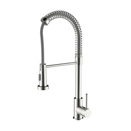 Dakota Sinks DSF-23KRS00 Signature 22 7/8 Inch Single Hole Pull-Down Pre-Rinse Spring Kitchen Faucet with 2 Function Spray Head DSF-23KRS00BN Dakota Sinks Brushed Nickel