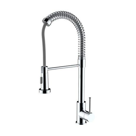 Dakota Sinks DSF-23KRS00 Signature 22 7/8 Inch Single Hole Pull-Down Pre-Rinse Spring Kitchen Faucet with 2 Function Spray Head DSF-23KRS00CR Dakota Sinks Chrome