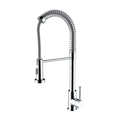 Dakota Sinks DSF-23KRS00 Signature 22 7/8 Inch Single Hole Pull-Down Pre-Rinse Spring Kitchen Faucet with 2 Function Spray Head