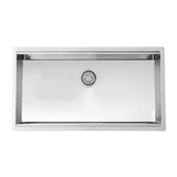 Dakota Sinks DSL-3319 Signature L-Series 33 Inch Flat Ledge Single Bowl Undermount Stainless Steel Kitchen Sink - Satin Brushed Nickel Dakota Sinks