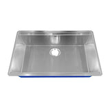 Dakota Sinks DSL-3319 Signature L-Series 33 Inch Flat Ledge Single Bowl Undermount Stainless Steel Kitchen Sink - Satin Brushed Nickel Dakota Sinks