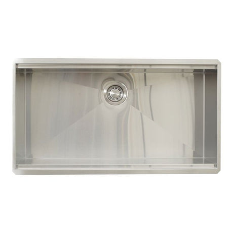 Dakota Sinks DSL-3620 Signature L-Series 36 Inch Flat Ledge Single Bowl Undermount Stainless Steel Kitchen Sink - Satin Brushed Nickel Dakota Sinks
