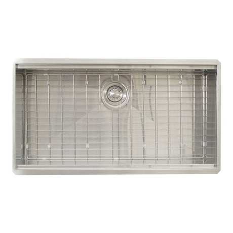 Dakota Sinks DSL-3620 Signature L-Series 36 Inch Flat Ledge Single Bowl Undermount Stainless Steel Kitchen Sink - Satin Brushed Nickel Dakota Sinks
