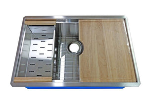 Dakota Sinks DSL-6040LD Signature L-Series 32 Inch 60/40 Flat Ledge Double Bowl Undermount Stainless Steel Kitchen Sink - Satin Brushed Nickel Dakota Sinks