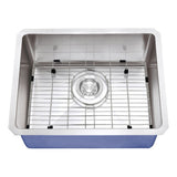 Dakota Sinks DSM-1915 Signature M-Series 19 Inch Micro Radius Single Bowl Undermount Kitchen Bar Sink with Bottom Grid, Satin Brushed Nickel DSM-1915 Dakota Sinks Stainless Steel