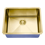 Dakota Sinks DSM-1915 Signature M-Series 19 Inch Micro Radius Single Bowl Undermount Kitchen Bar Sink with Bottom Grid, Satin Brushed Nickel DSM-1915GD Dakota Sinks Gold