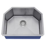 Dakota Sinks DSM-2321 Signature M-Series 23 Inch Micro Radius Single D-Bowl Undermount Kitchen Sink with Bottom Grid, Satin Brushed Nickel DSM-2321SV Dakota Sinks Silver