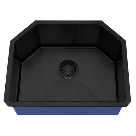 Dakota Sinks DSM-2321 Signature M-Series 23 Inch Micro Radius Single D-Bowl Undermount Kitchen Sink with Bottom Grid, Satin Brushed Nickel DSM-2321GBK Dakota Sinks Gunmetal Black