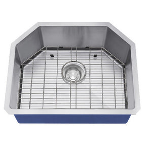 Dakota Sinks DSM-2321 Signature M-Series 23 Inch Micro Radius Single D-Bowl Undermount Kitchen Sink with Bottom Grid, Satin Brushed Nickel DSM-2321 Dakota Sinks Satin Brushed Nickel