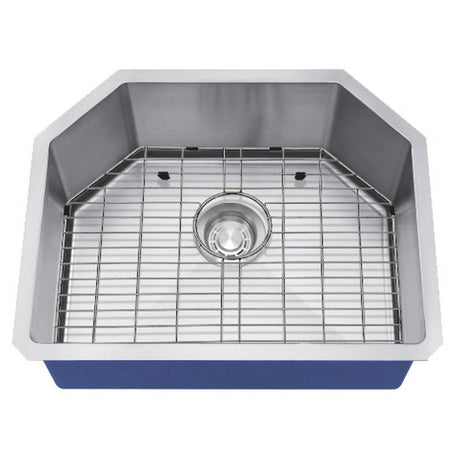 Dakota Sinks DSM-2321 Signature M-Series 23 Inch Micro Radius Single D-Bowl Undermount Kitchen Sink with Bottom Grid, Satin Brushed Nickel DSM-2321 Dakota Sinks Satin Brushed Nickel