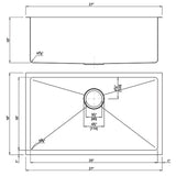 Dakota Sinks DSM-2718 Signature M-Series 27 Inch Micro Radius Single D-Bowl Undermount Kitchen Sink with Bottom Grid Dakota Sinks