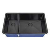 Dakota Sinks DSM-3070 Signature M-Series 32 Inch Micro Radius 30/70 Double Bowl Undermount Kitchen Sink with Bottom Grid Dakota Sinks