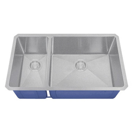 Dakota Sinks DSM-3070 Signature M-Series 32 Inch Micro Radius 30/70 Double Bowl Undermount Kitchen Sink with Bottom Grid DSM-3070SV Dakota Sinks Silver