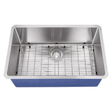 Dakota Sinks DSM-3218 Signature M-Series 32 Inch Micro Radius Single D-Bowl Undermount Kitchen Sink with Bottom Grid DSM-3218 Dakota Sinks Satin Brushed Nickel