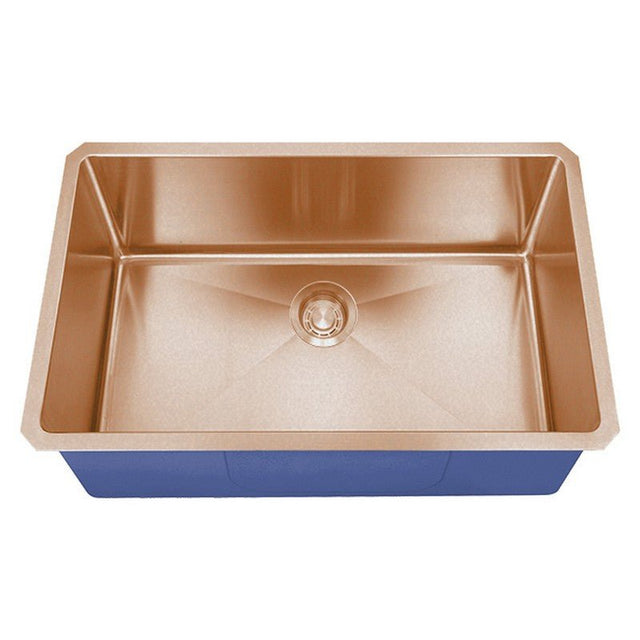 Dakota Sinks DSM-3218 Signature M-Series 32 Inch Micro Radius Single D-Bowl Undermount Kitchen Sink with Bottom Grid DSM-3218CP Dakota Sinks Copper