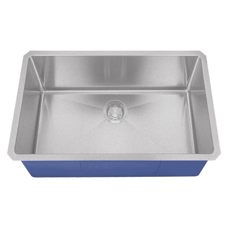Dakota Sinks DSM-3218 Signature M-Series 32 Inch Micro Radius Single D-Bowl Undermount Kitchen Sink with Bottom Grid DSM-3218SV Dakota Sinks Silver
