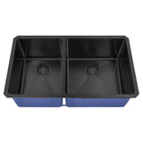 Dakota Sinks DSM-4060 Signature M-Series 32 Inch Micro Radius 40/60 Double Bowl Undermount Kitchen Sink with Bottom Grid DSM-4060GBK Dakota Sinks Gunmetal Black