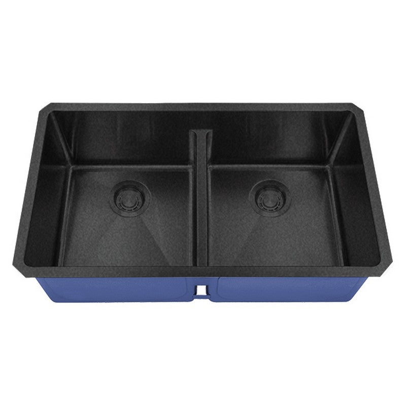 Dakota Sinks DSM-5050LD Signature M-Series 32 Inch Micro Radius 50/50 Low Divide Double Bowl Undermount Kitchen Sink with Bottom Grid DSM-5050LDGBK Dakota Sinks Gunmetal Black