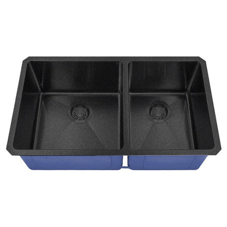 Dakota Sinks DSM-6040 Signature M-Series 32 Inch Micro Radius 60/40 Double Bowl Under-mount Kitchen Sink with Bottom Grid DSM-6040GBK Dakota Sinks Gunmetal Black