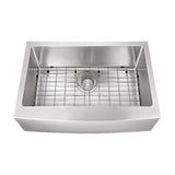 Dakota Sinks DSM-A3020 Signature M-Series 30 x 10 Inch Micro Radius Single Bowl Apron Front Kitchen Sink with Bottom Grid DSM-A3020 Dakota Sinks Stainless Steel