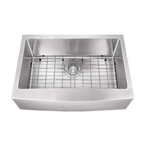Dakota Sinks DSM-A3020 Signature M-Series 30 x 10 Inch Micro Radius Single Bowl Apron Front Kitchen Sink with Bottom Grid DSM-A3020 Dakota Sinks Stainless Steel