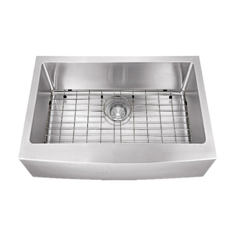 Dakota Sinks DSM-A3020 Signature M-Series 30 x 10 Inch Micro Radius Single Bowl Apron Front Kitchen Sink with Bottom Grid DSM-A3020 Dakota Sinks Stainless Steel