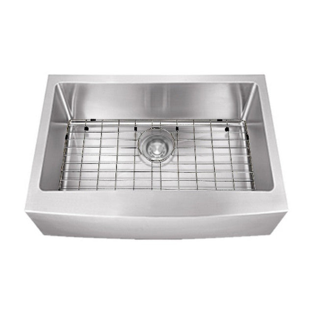 Dakota Sinks DSM-A3020 Signature M-Series 30 x 10 Inch Micro Radius Single Bowl Apron Front Kitchen Sink with Bottom Grid DSM-A3020 Dakota Sinks Stainless Steel