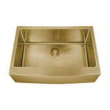 Dakota Sinks DSM-A3020 Signature M-Series 30 x 10 Inch Micro Radius Single Bowl Apron Front Kitchen Sink with Bottom Grid DSM-A3020GD Dakota Sinks Gold