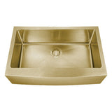 Dakota Sinks DSM-A3320 Signature M-Series 33 Inch Micro Radius Single Bowl Apron Front Kitchen Sink with Bottom Grid DSM-A3320GD Dakota Sinks Gold