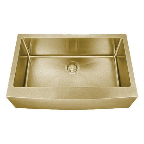 Dakota Sinks DSM-A3320 Signature M-Series 33 Inch Micro Radius Single Bowl Apron Front Kitchen Sink with Bottom Grid DSM-A3320GD Dakota Sinks Gold