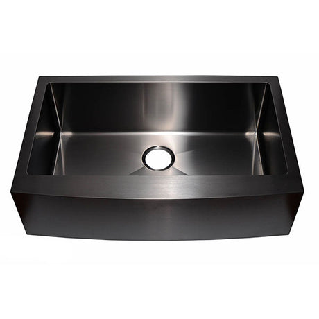 Dakota Sinks DSM-A3320 Signature M-Series 33 Inch Micro Radius Single Bowl Apron Front Kitchen Sink with Bottom Grid DSM-A3320GBK Dakota Sinks Gunmetal Black